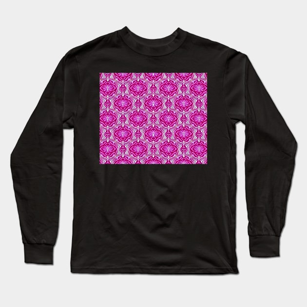 Magenta Aesthetic Repeating Abstract Pattern 2 Long Sleeve T-Shirt by BubbleMench